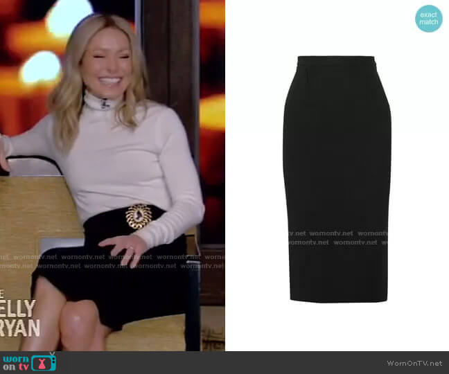 Roland Mouret Arreton Fitted Pencil Skirt worn by Kelly Ripa on Live with Kelly and Mark
