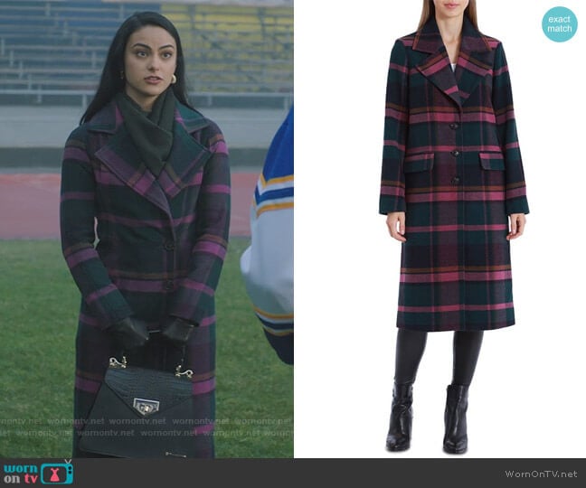 Avec Les Filles Plaid Walker Coat worn by Veronica Lodge (Camila Mendes) on Riverdale