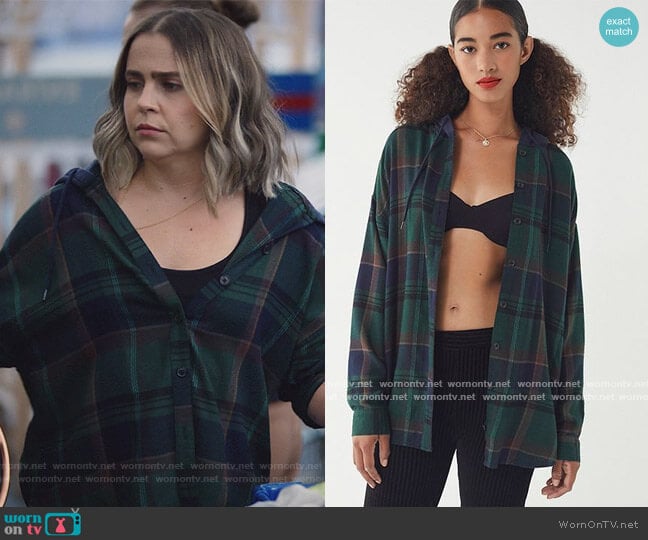 BDG Darcy Plaid Hooded Shirt worn by Annie Marks (Mae Whitman) on Good Girls