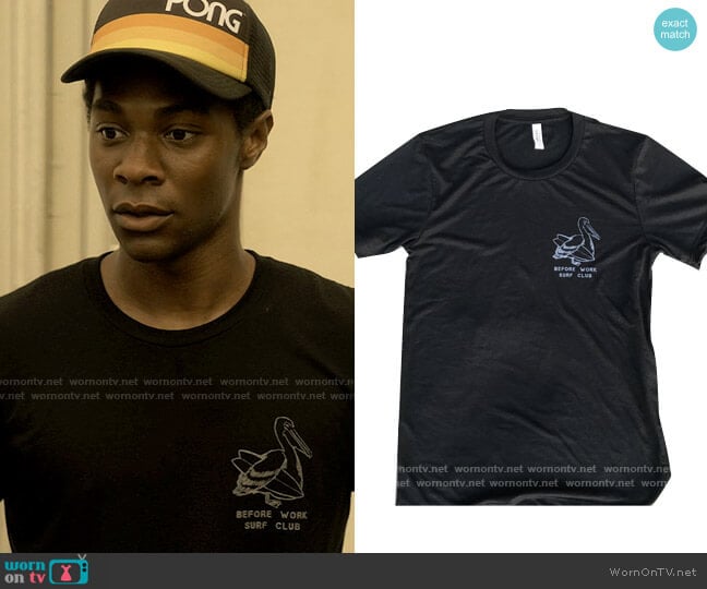 Sweetwater Surf Shop BWSC Early Bird 19 Tee worn by Pope (Jonathan Daviss) on Outer Banks