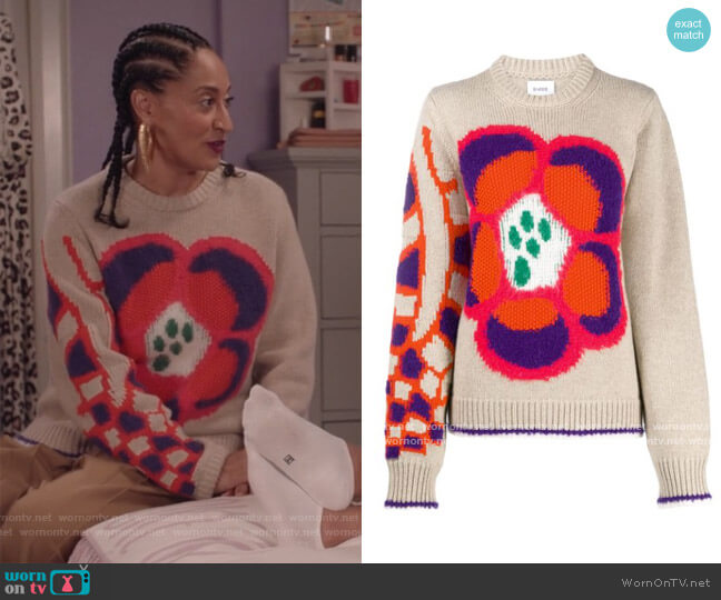 Barrie Intarsia Knit Sweater worn by Rainbow Johnson (Tracee Ellis Ross) on Black-ish
