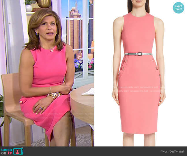 Michael Kors Button Detail Stretch Wool Dress worn by Hoda Kotb on Today