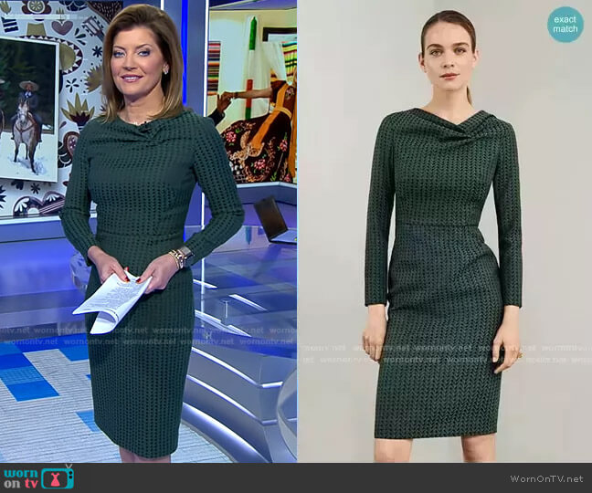 The Fold London Calcot Dress worn by Norah O'Donnell on CBS Evening News