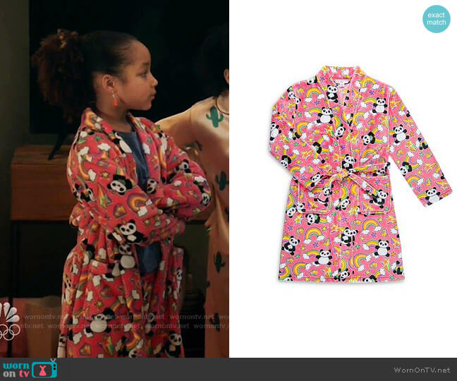 Candy Pink Fleece Panda Robe - Big Kid worn by Bridget Williams (Dannah Lane) on Kenan
