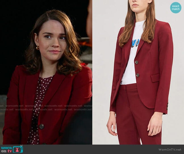 Theory Carissa Blazer worn by Callie Foster (Maia Mitchell) on Good Trouble
