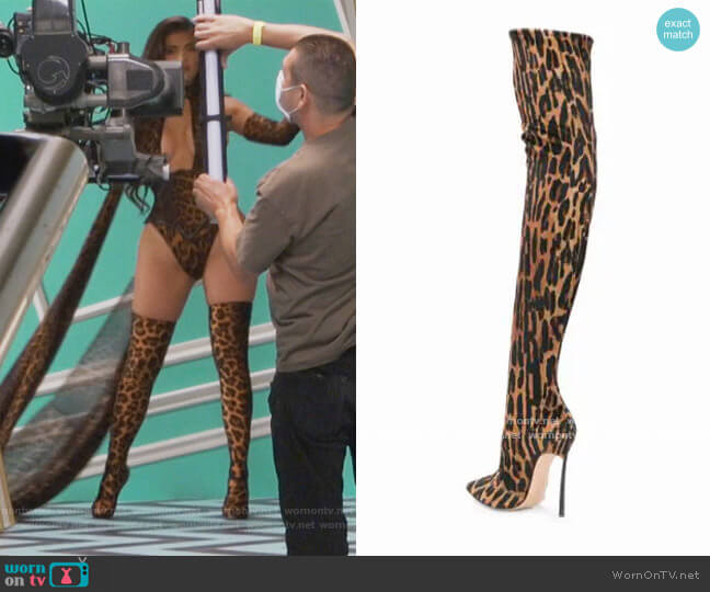 Eraldo Over the Knee Animal Print Boots worn by Kylie Jenner on Keeping Up with the Kardashians