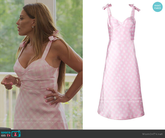 Cynthia Rowley Easton Gingham Check Dress worn by Dolores Catania on The Real Housewives of New Jersey