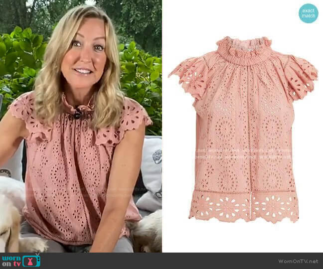 Sea Daisy Eyelet Top worn by Lara Spencer on Good Morning America