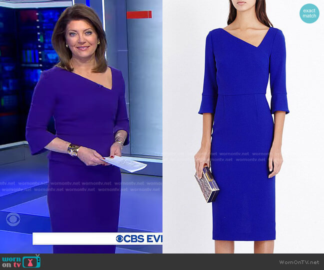 Roland Mouret Danby Dress worn by Norah O'Donnell on CBS Evening News