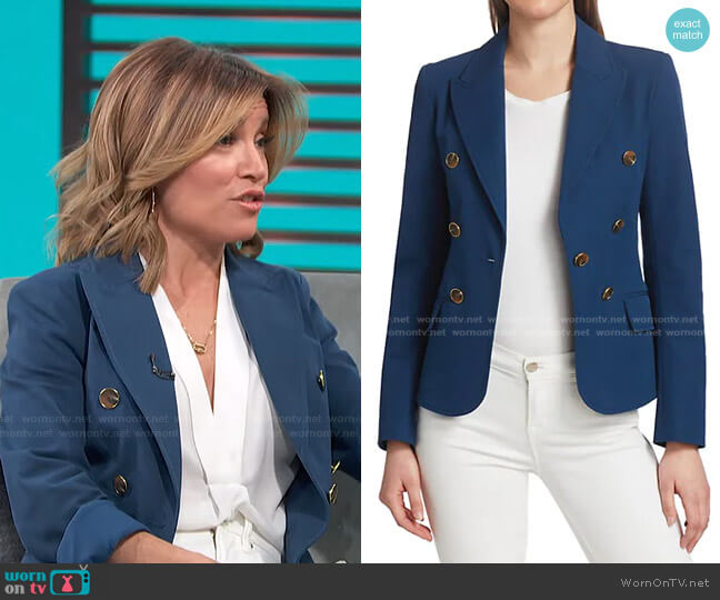 Derek Lam 10 Crosby Eliza Double Breasted Blazer worn by Kit Hoover on Access Hollywood