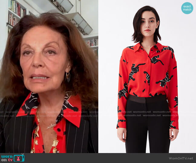Diane von Furstenberg Leanna Silk Crepe De Chine Shirt