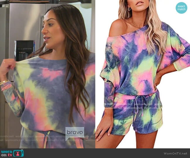 Ezbelle Short Pajamas Set worn by Melissa Gorga on The Real Housewives of New Jersey