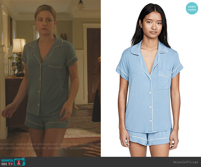 Eberjey Gisele Boxer-Short Jersey Pajama Set worn by Betty Cooper (Lili Reinhart) on Riverdale