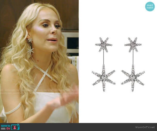 Jennifer Behr Estee Crystal Star Earrings worn by Kameron Westcott on The Real Housewives of Dallas
