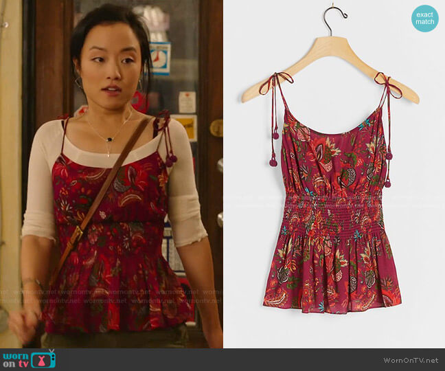 Farm Rio Meg Cami worn by Janet (Andrea Bang) on Kims Convenience