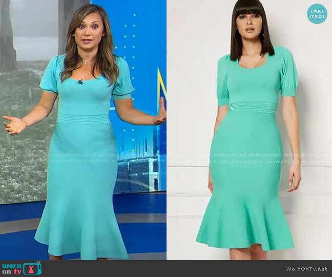 New York & Company Flavia Sweater Dress - Eva Mendes Collection worn by Ginger Zee on Good Morning America