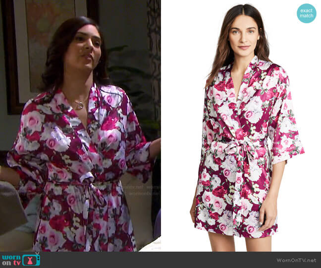 Flora Nikrooz Alejandra Floral Robe worn by Gabi Hernandez (Camila Banus) on Days of our Lives
