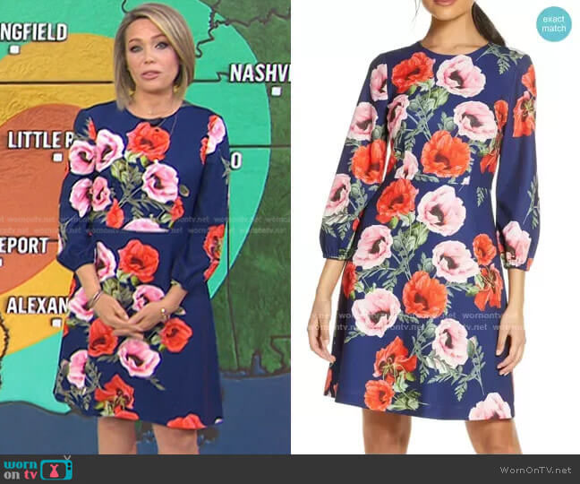 Eliza J Floral Blouson Sleeve Dress worn by Dylan Dreyer on Today