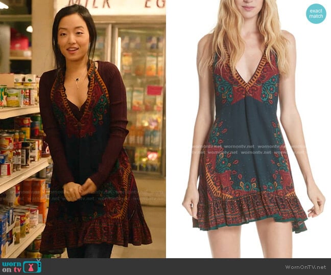 Free People Steal the Sun Reversible Dress worn by Janet (Andrea Bang) on Kims Convenience