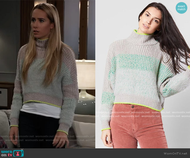 Free People Sunbrite Sweater worn by Josslyn Jacks (Eden McCoy) on General Hospital