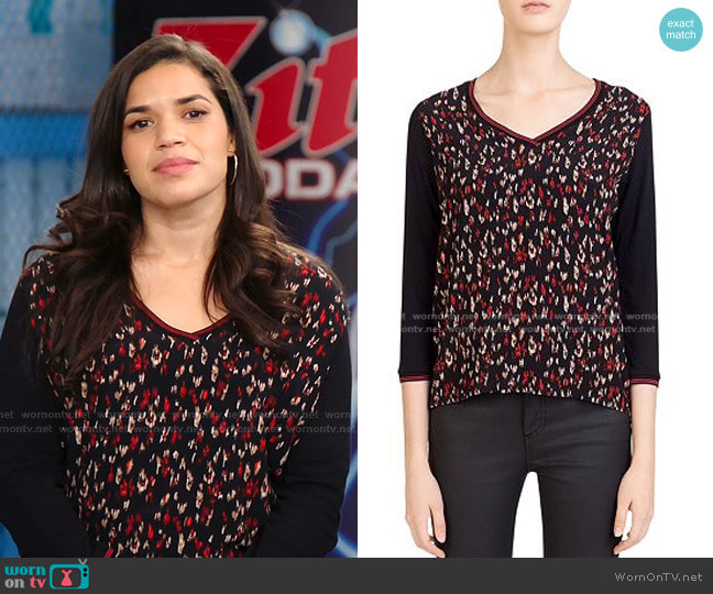 Gerard Darel Noah Print-Front Top worn by Amy (America Ferrera) on Superstore