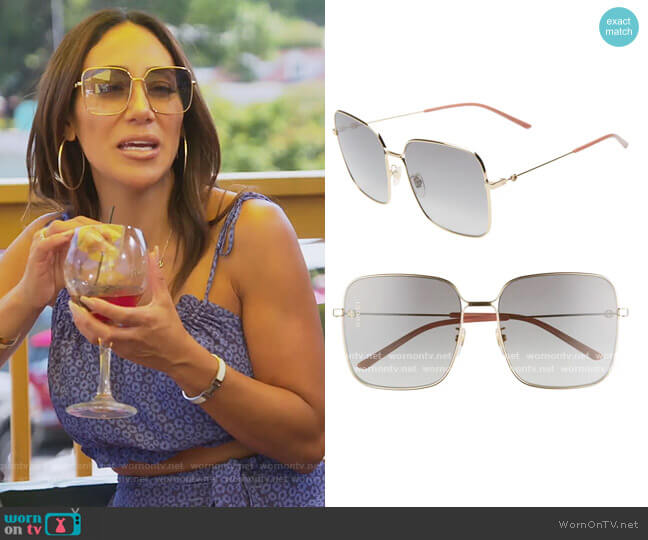 Gucci 60mm Gradient Square Sunglasses worn by Melissa Gorga on The Real Housewives of New Jersey