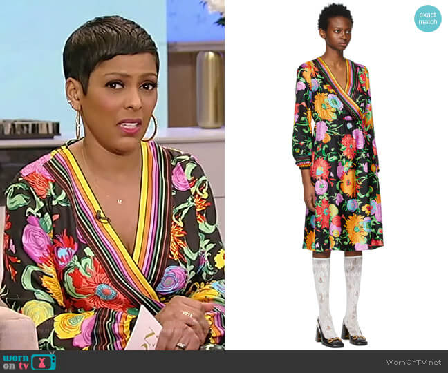 Gucci Black Ken Scott Edition Silk Print Dress worn by Tamron Hall on Tamron Hall Show