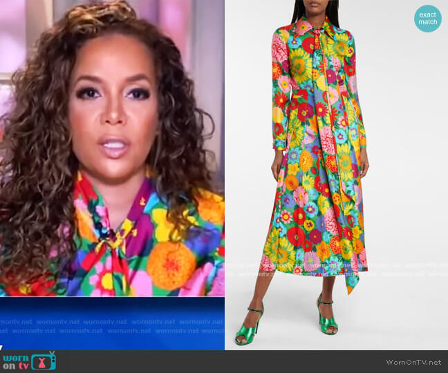Gucci x Ken Scott Floral Silk Maxi Dress worn by Sunny Hostin on The View