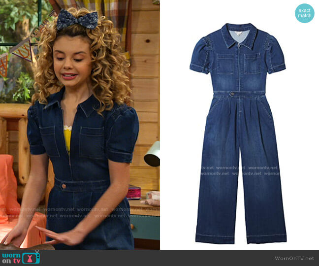 HABITUAL girl Henley Puff Sleeve Jumpsuit worn by Destiny Baker (Mallory James Mahoney) on Bunkd