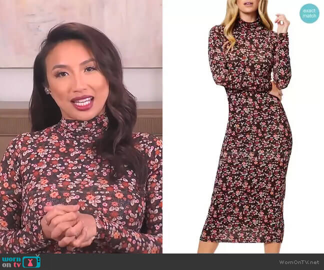 Ramy Brook Heidi Printed Bodycon Dress worn by Jeannie Mai on The Real