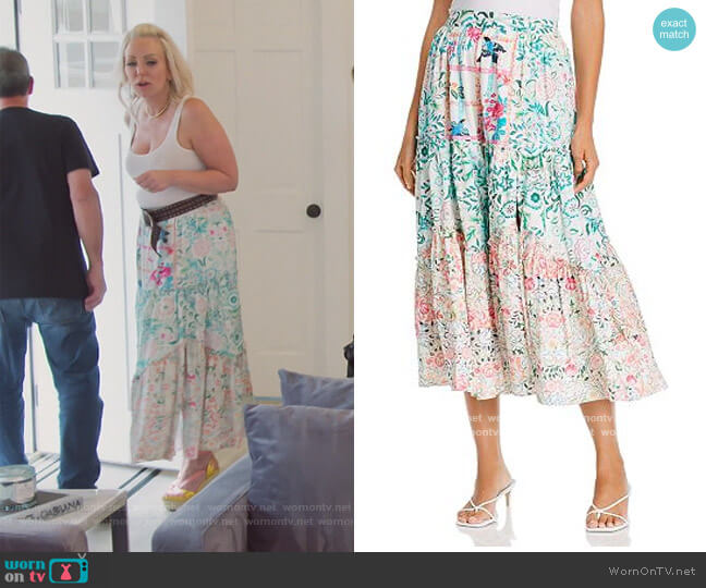 Hemant and Nandita Cotton High Waist Printed Midi Skirt worn by Margaret Josephs on The Real Housewives of New Jersey