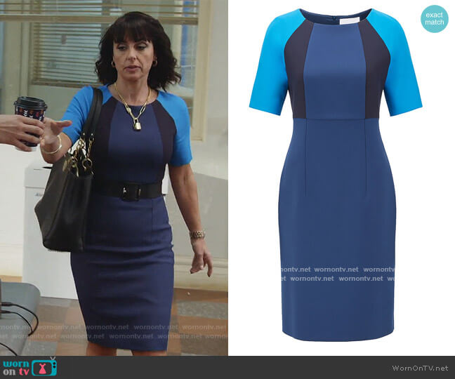 BOSS Shift Dress in Stretch Fabric worn by Kathleen Gale (Constance Zimmer) on Good Trouble