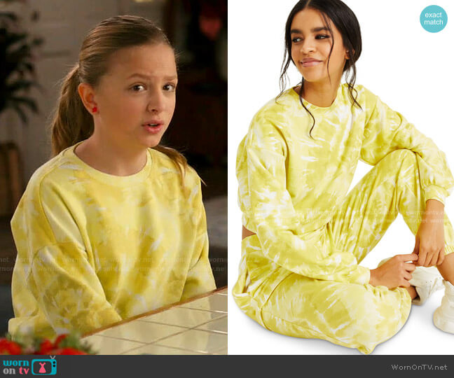 INC International Concepts CULPOS X INC Tie-Dye Sweatshirt worn by Anna-Kat Otto (Giselle Eisenberg) on American Housewife