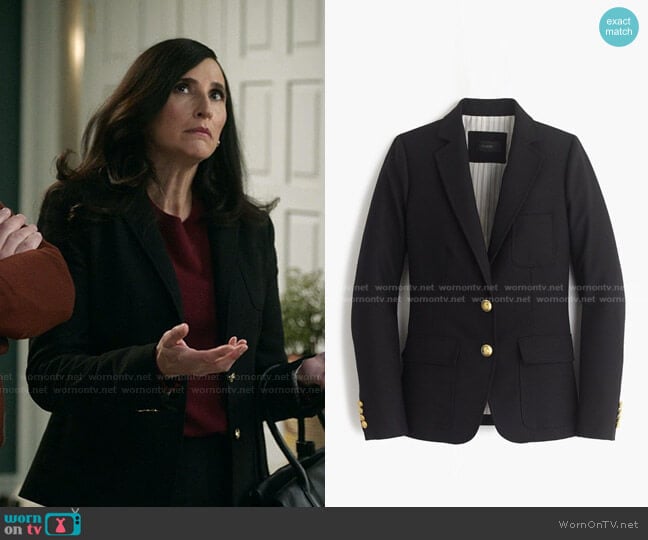 J. Crew Rhodes Blazer in Black worn by Delia (Michaela Watkins) on The Unicorn
