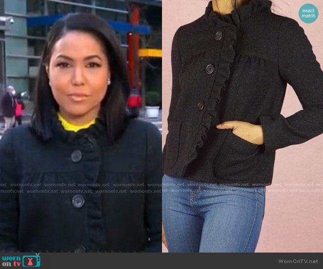 J. Crew Luxe Fiona Wool Ruffle Jacket