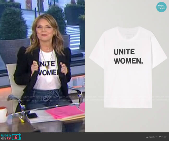 Jennifer Fisher International Women's Day printed organic cotton-jersey T-shirt worn by Savannah Guthrie on Today