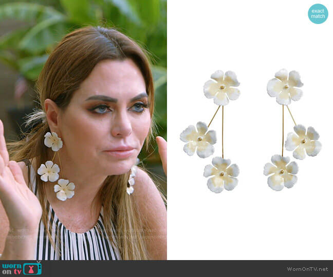 Jennifer Behr Natural Poppy Earrings worn by D’Andra Simmons on The Real Housewives of Dallas