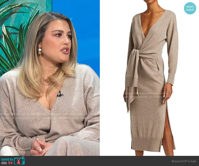 Jonathan Simkhai Skyla Loungewear Knit Wrap Dress worn by Carissa Loethen Culiner on E! News