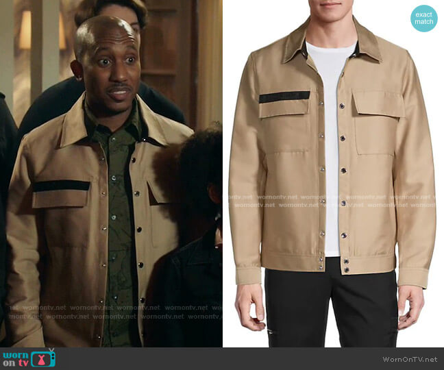 Karl Lagerfeld Logo Cotton-Blend Jacket worn by Gary Williams (Chris Redd) on Kenan
