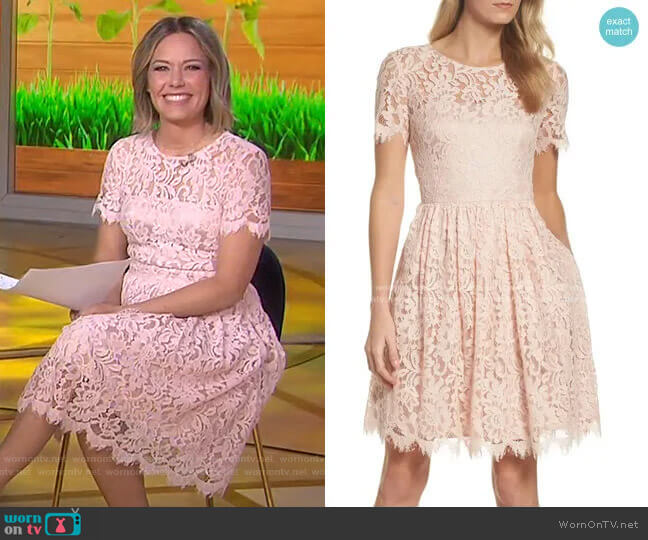 Eliza J Lace Fit & Flare Dress worn by Dylan Dreyer on Today