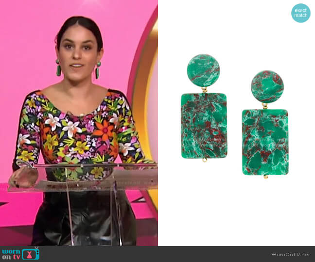 Lele Sadoughi Keepsake Stone Earrings worn by Donna Farizan on Today