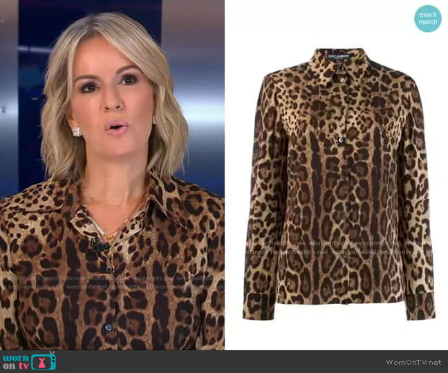 Dolce & Gabbana Leopard-Print Shirt worn by Dr. Jennifer Ashton on Good Morning America