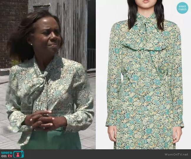Gucci Liberty Floral Print Blouse worn by Deborah Roberts on Good Morning America