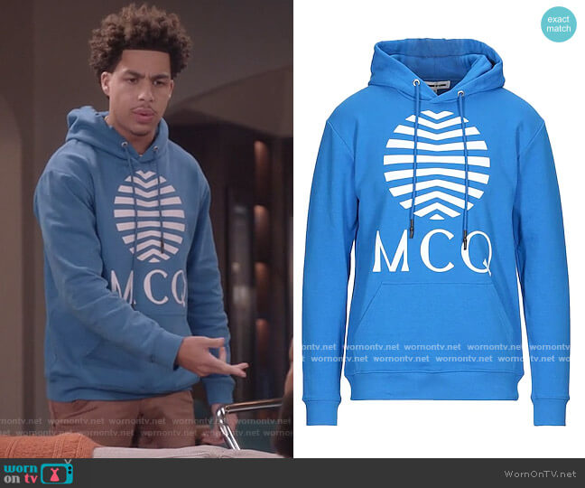 Alexander McQueen Hooded Sweatshirt worn by Andre Johnson Jr (Marcus Scribner) on Black-ish