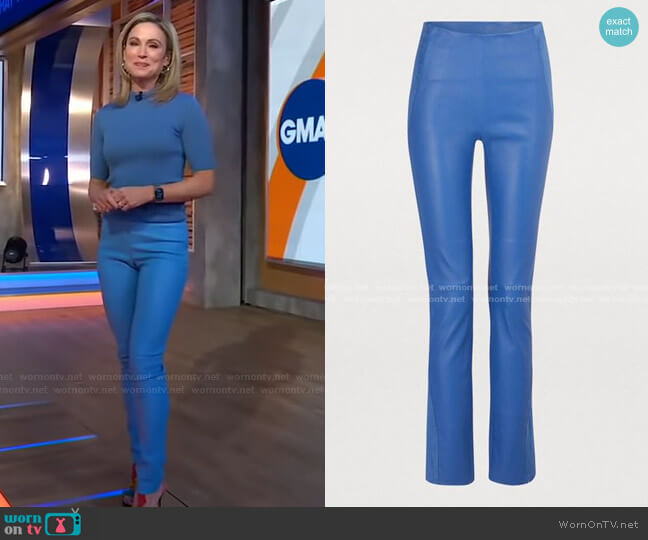 Maison Ullens Leather Stretch Pant worn by Amy Robach on Good Morning America