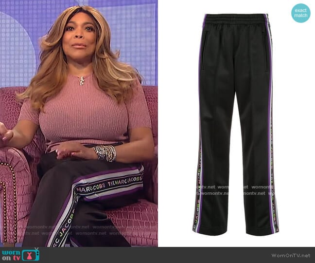 Marc Jacobs X New York Magazine Trim Track Pants worn by Wendy Williams on The Wendy Williams Show