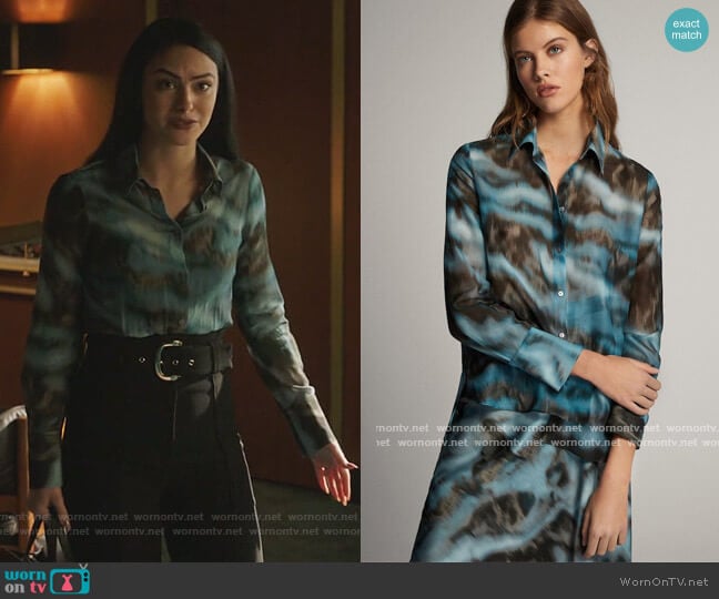 Massimo Dutti Cloud Print Shirt worn by Veronica Lodge (Camila Mendes) on Riverdale
