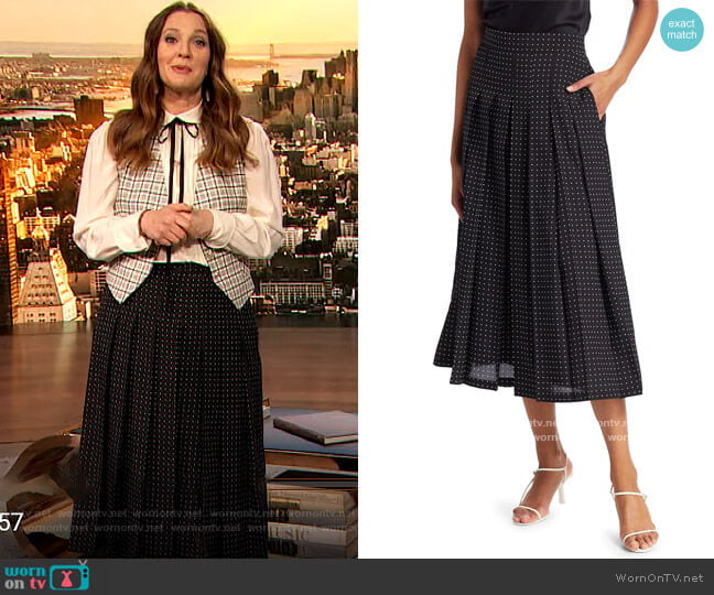 Max Mara Tana Polka Dot Cropped Pants worn by Drew Barrymore on The Drew Barrymore Show