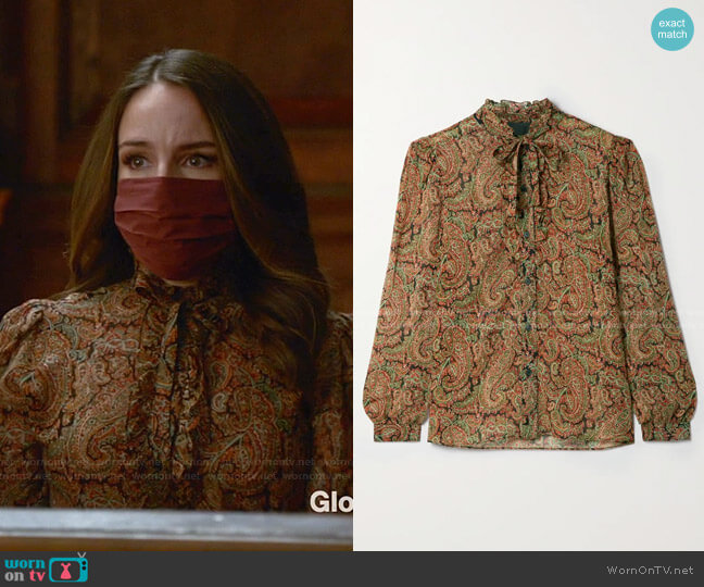 Nili Lotan Miera Shirt worn by Isabella Colón (Yara Martinez) on Bull