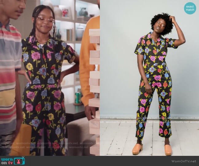 Nooworks Coveralls Roses worn by Diane Johnson (Marsai Martin) on Black-ish